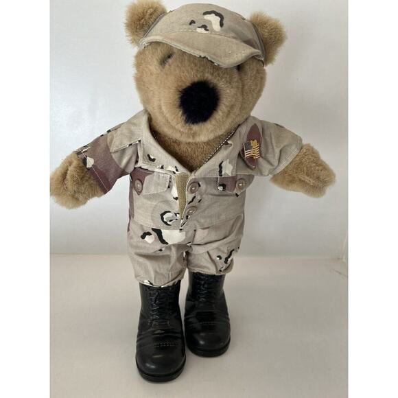 Army Fatigues Bear Dog Tag by It's All Greek To Me ASI 62960 Stuffed Animal Toy - Picture 2 of 7